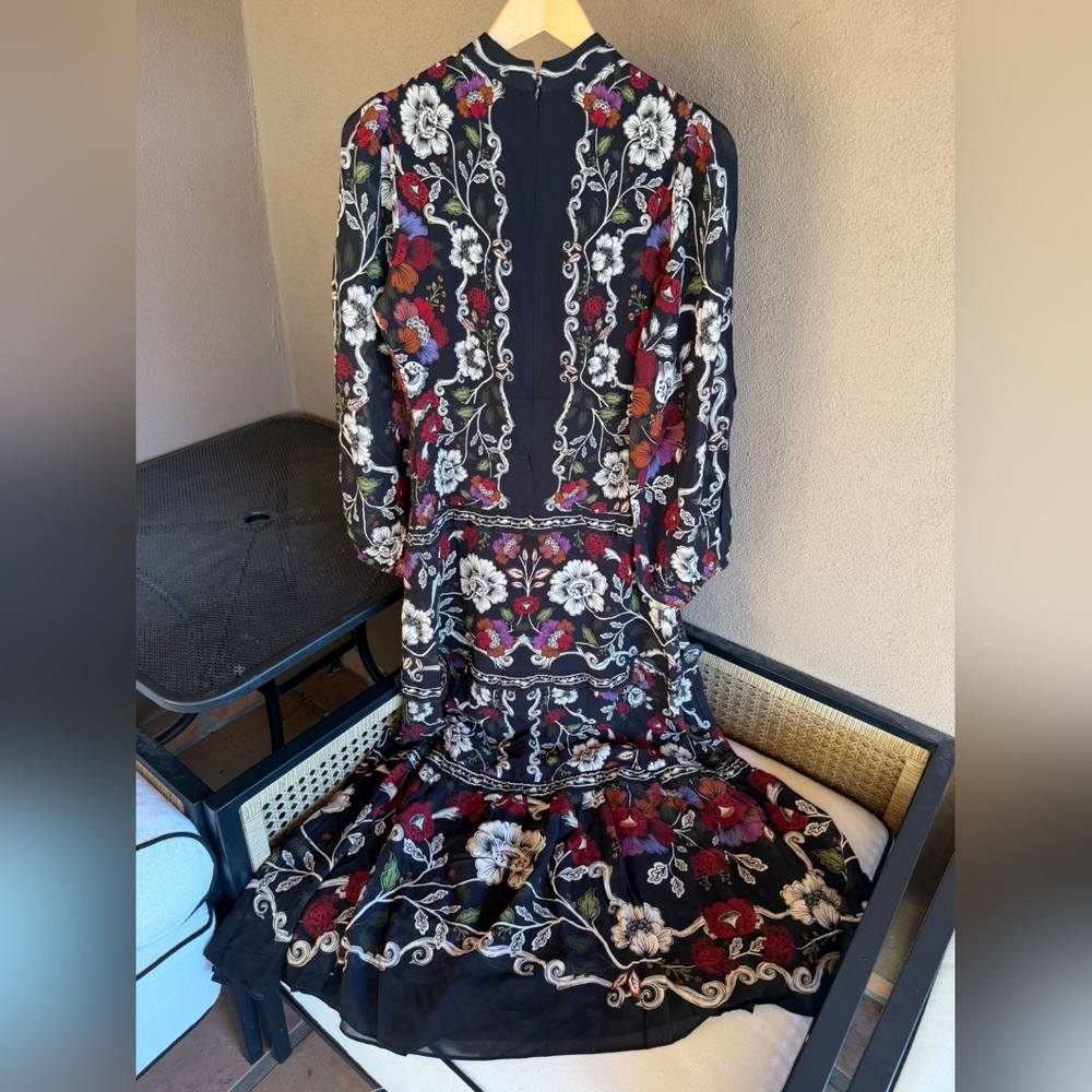 NWT FARM Rio Black Rococo Flowers Ruffled Maxi Dress - Picture 8 of 9